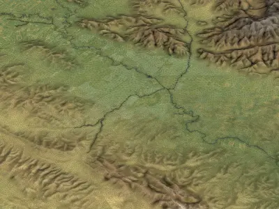 Kermanshah - Topography Terrain Low-poly 3D model