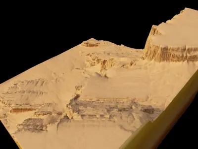 Sandy cliffs in the Desert 3d terrain model 3D model