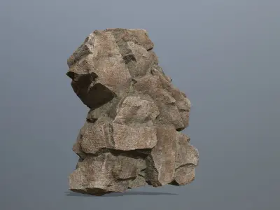 Rocks rock sculpture Low-poly 3D model