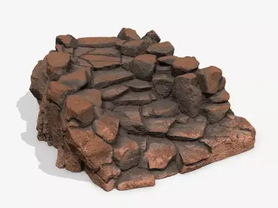 Old Stairs Low-poly 3D model get