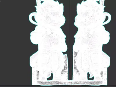 11 Chinese Style - Cartoon Door God 3D model