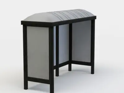 Bus stop Low-poly 3D model 17