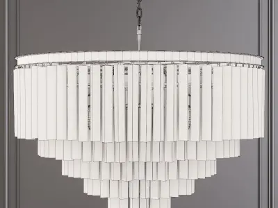 RH 1920S ODEON CLEAR GLASS FRINGE 5-TIER CHANDELIER Nickel 3D model