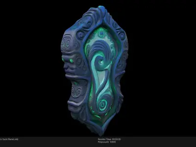 Low Poly Stylized Mystic Swirl Panel Low-poly 3D model