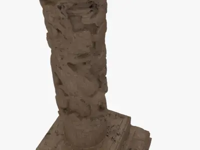 4K textures Dragon Pillar Low-poly 3D model