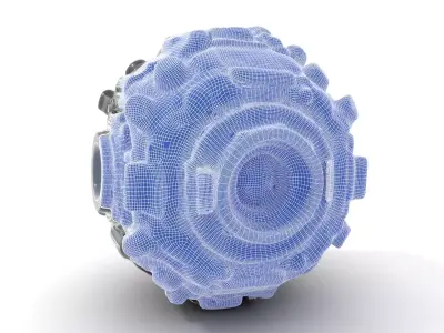 Futuristic SciFi Sphere Holograph Projector Model Pack Low-poly 3D model