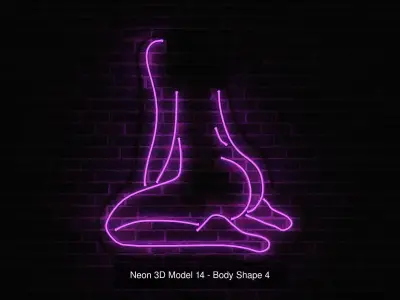 Body Shape Neon Collection 5 Neons 3D Model Pack