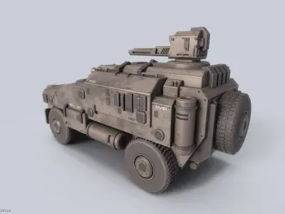 Advance Light Military Vehicle Low-poly 3D model