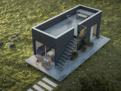 Tiny house archicad sketchup and lumion 10 scene 3D model