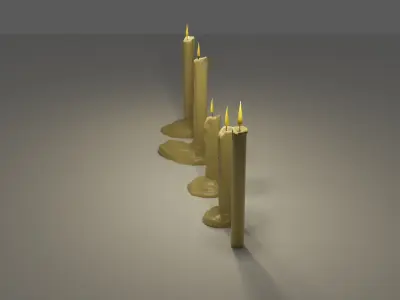 Candles Pack Low-poly 3D model Low-poly 3D model