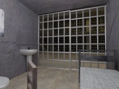 Prison cell - Low-poly 3D model