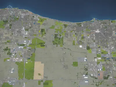 Racine - Wisconsin  Low-poly 3D model