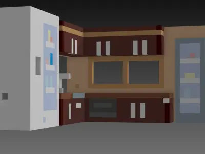 Voxel Kitchen 3D model