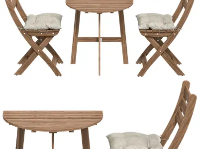 ASKHOLMEN ASKHOLMEN table wall fixture 2 warehouse chairs st  3D model