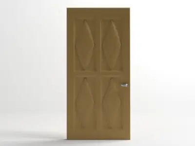 Door 8 wooden with pattern 3D model