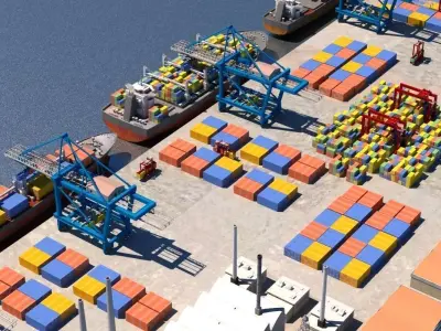 3D  Cargo Dockyard 3D model