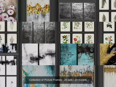 Collection of Picture Frames - 20 sets 3D Model Pack get