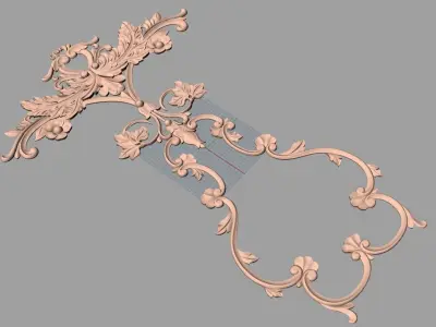 Door flower 3D relief STL Model for CNC woodworking carving E309 3D model