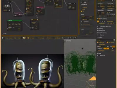 Khan and Kodos from the simpsons 3D model