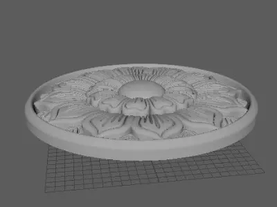 rosette decorative medallion 3D model 7