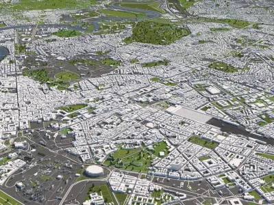 Rome Italy 50x50km City 3D Map 3D model