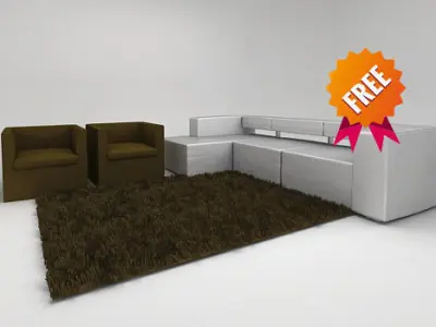 Living room set FLV301 Free 3D model