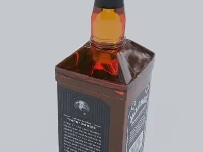 Jack Daniels Bottle Free low-poly 3D model