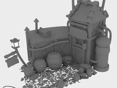 Magic Bar Low-Poly 3D Model Low-poly 3D model