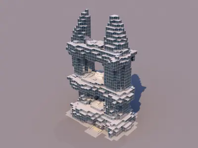 0183 - Skyscraper Architecture 3D Project - 2D Drawings 3D model