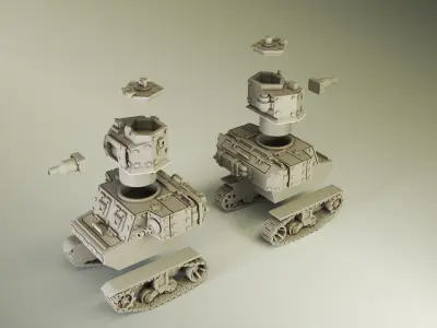 WW2 American M3 Scout Grot Tank  3D print model