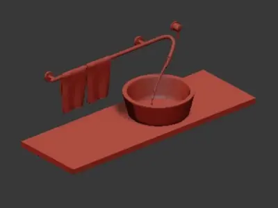 Bathroom sink with bowl on top 3D model