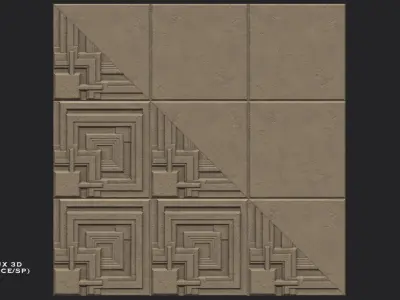 Blade Runner Frank Lloyd Wright Ennis House PBR Substance tile Low-poly 3D model