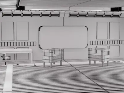 Low Poly Sci Fi Apartment Low-poly 3D model