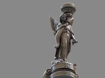 church candle holder statue  3D model