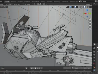 Scifi hover bike low poly Low-poly 3D model