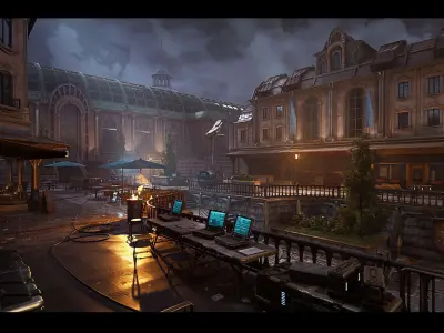 The Rally Point Environment Modular Low-poly 3D model