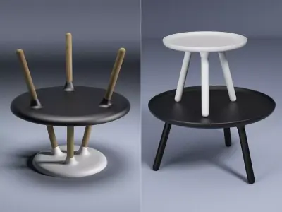 Tablo four side tables 3D model