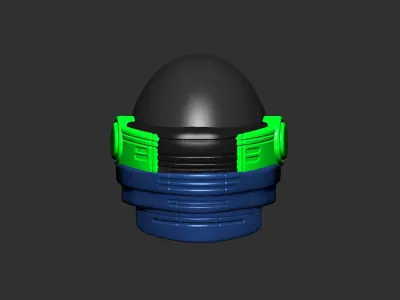 helmet high poly sculpt 3d printable 3D model 9