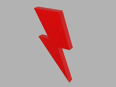 Lightning Icon Low-poly 3D model