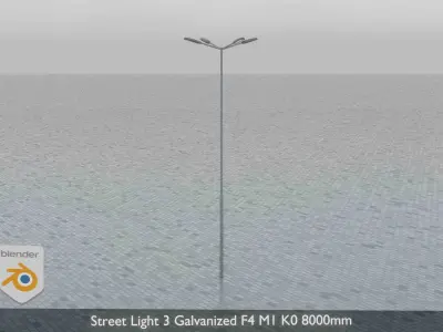 Street Light 3 Galvanized F4 M1 K0 8000mm Low-poly 3D model