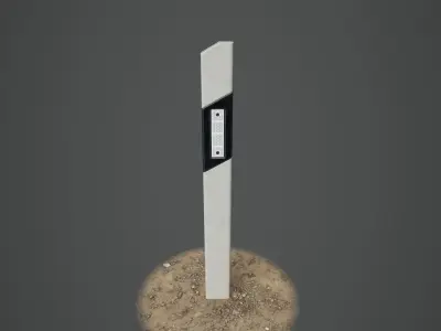 Road Reflector Post 01 Low-poly 3D model