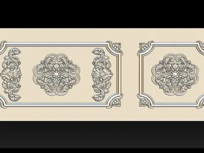 Carved door for CNC router 3D print model