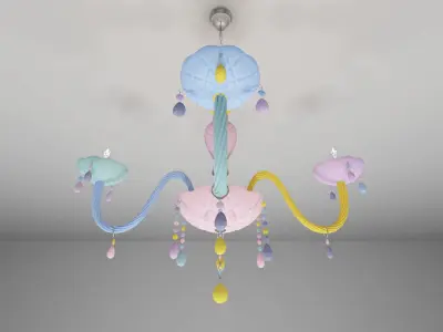 Colorful Crystal Chandelier 3D model