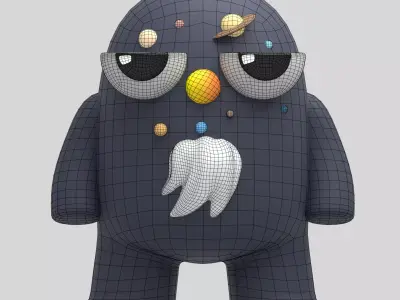 Art toy solar system 3D model Low-poly 3D model