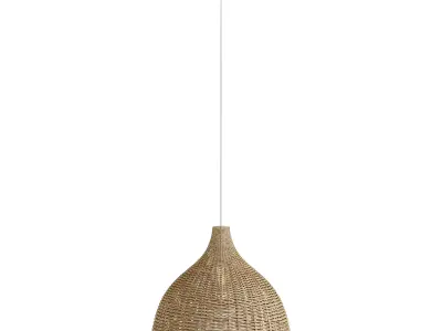 Rattan Pendant Light Handmade Basket Lamp 3D model