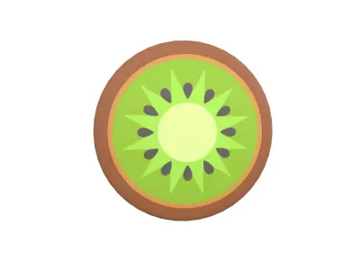 Cartoon Kiwi Slice v1 001 Low-poly 3D model