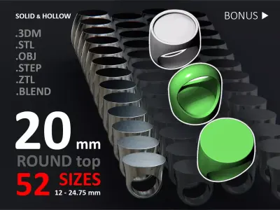 20 mm Signet ring Pack 3D print model