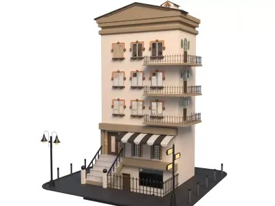 Cartoon Building 3D model purchase