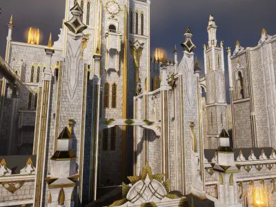 White castle Low-poly 3D model