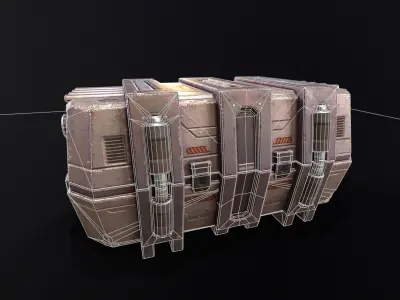 Sci-Fi Crate Low-poly 3D model shop